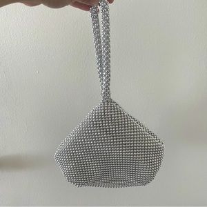 Silver Rhinestone Evening Purse